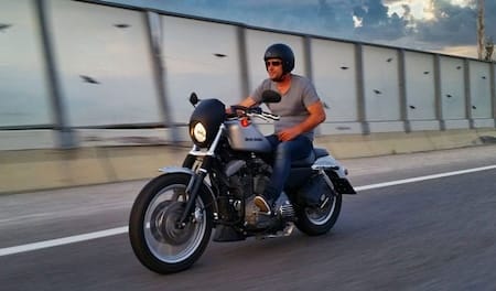 Man riding harley